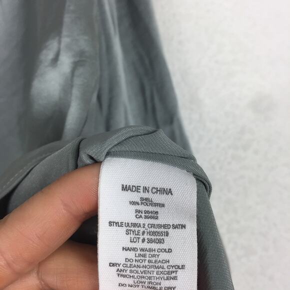 Theory Ulrika Crushed Satin One Shoulder Blouse Size Small Oregano Minimalist - Picture 6 of 13